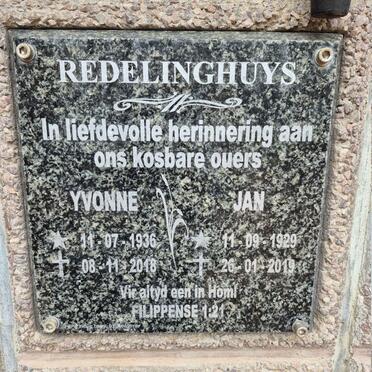 REDELINGHUYS Jan 1929-2019 & Yvonne 1936-2018