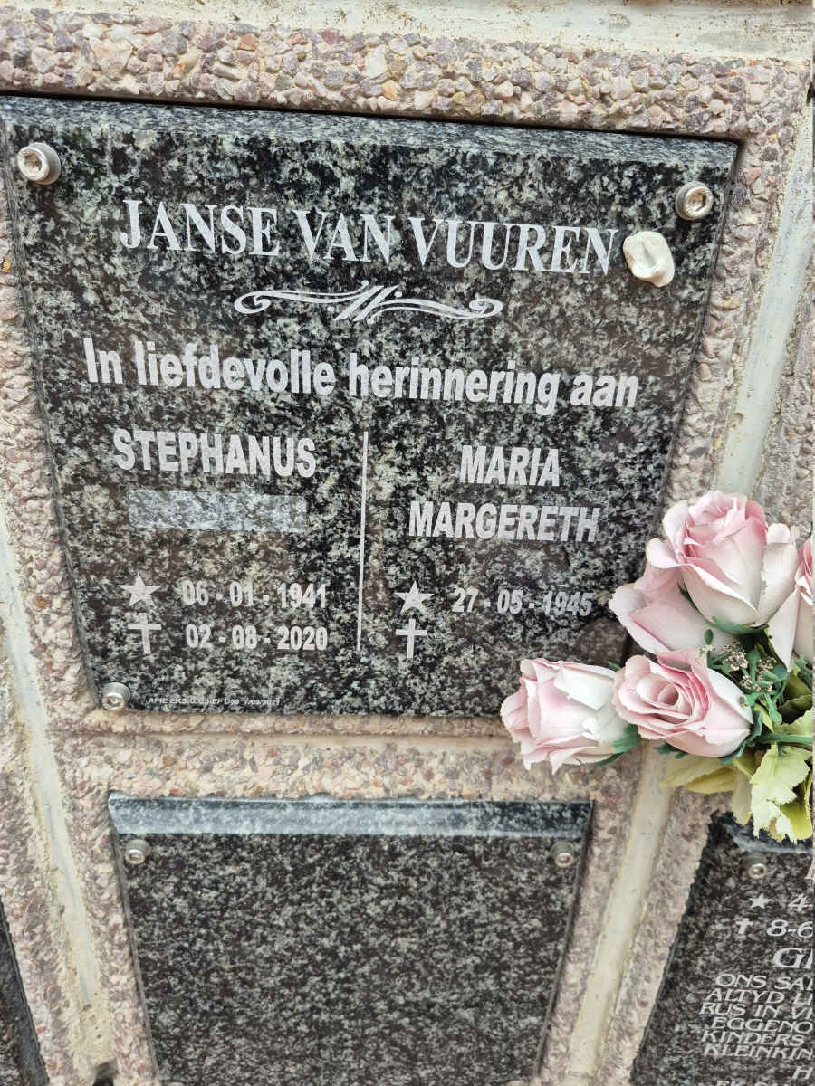VUUREN Stephanus, Janse van 1941-2020 & Maria Margereth 1945-