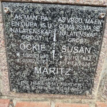 MARITZ Ockie 1940-2022 & Susan 1942-2024