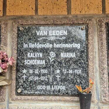EEDEN Kalvyn Schoeman, van 1930-2012 & Marina 1935-