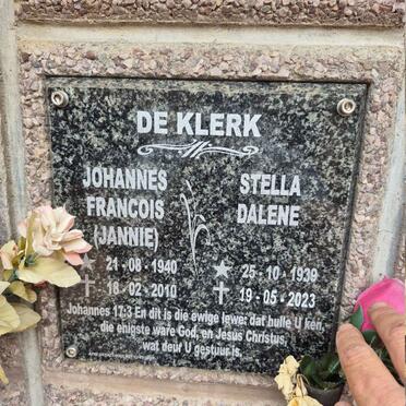 KLERK Johannes Francois, de 1940-2010 & Stella Dalene 1939-2023