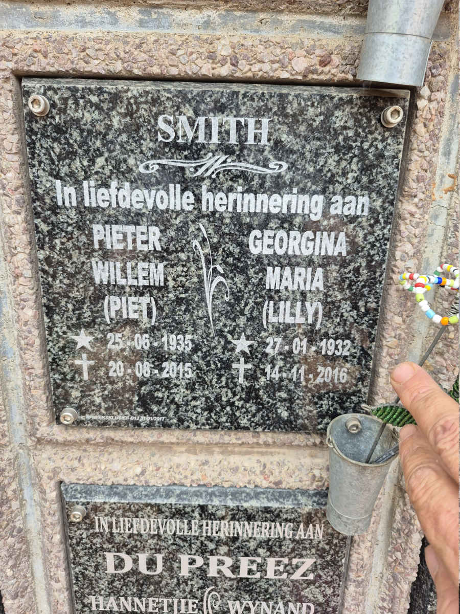 SMITH Pieter Willem 1935-2015 & Georgina Maria 1932-2016