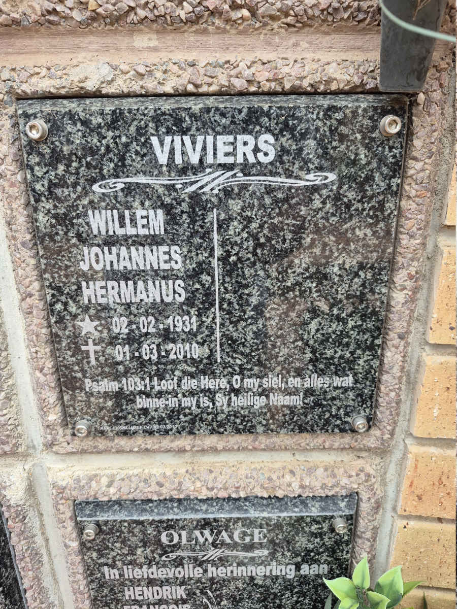VIVIERS Willem Johannes Hermanus 1931-2010