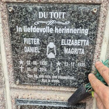 TOIT Pieter Daniel, du 1935-2014 & Elizabetta Magritta 1935-