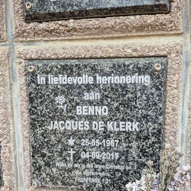 KLERK Benno Jacques, de 1967-2017