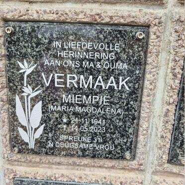 VERMAAK Maria Magdalena 1941-2023