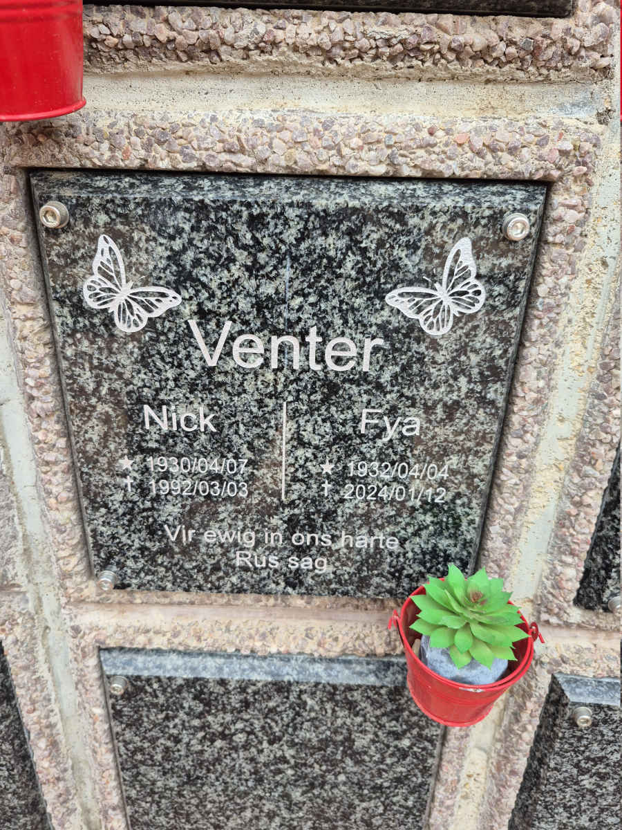 VENTER Nick 1930-1992 & Fya 1932-2024