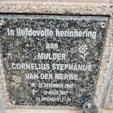 MULDER Cornelius Stephanus van der Merwe 1948-2007