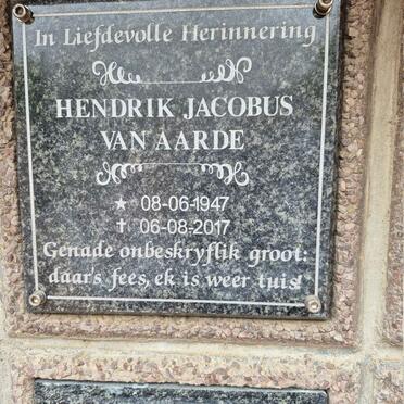 AARDE Hendrik Jacobus, van 1947-2017