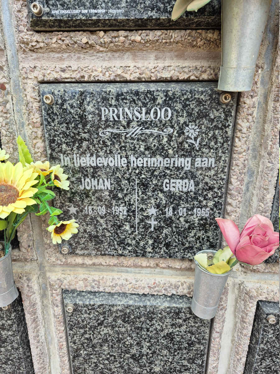 PRINSLOO Johan 1952- & Gerda 1955-