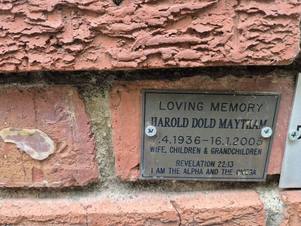 MAYTHAM Harold Dold 1936-2006