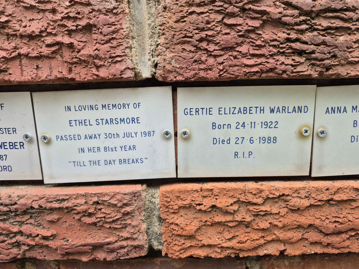 STARSMORE Ethel 1987 :: WARLAND Gertie Elizabeth 1922-1988