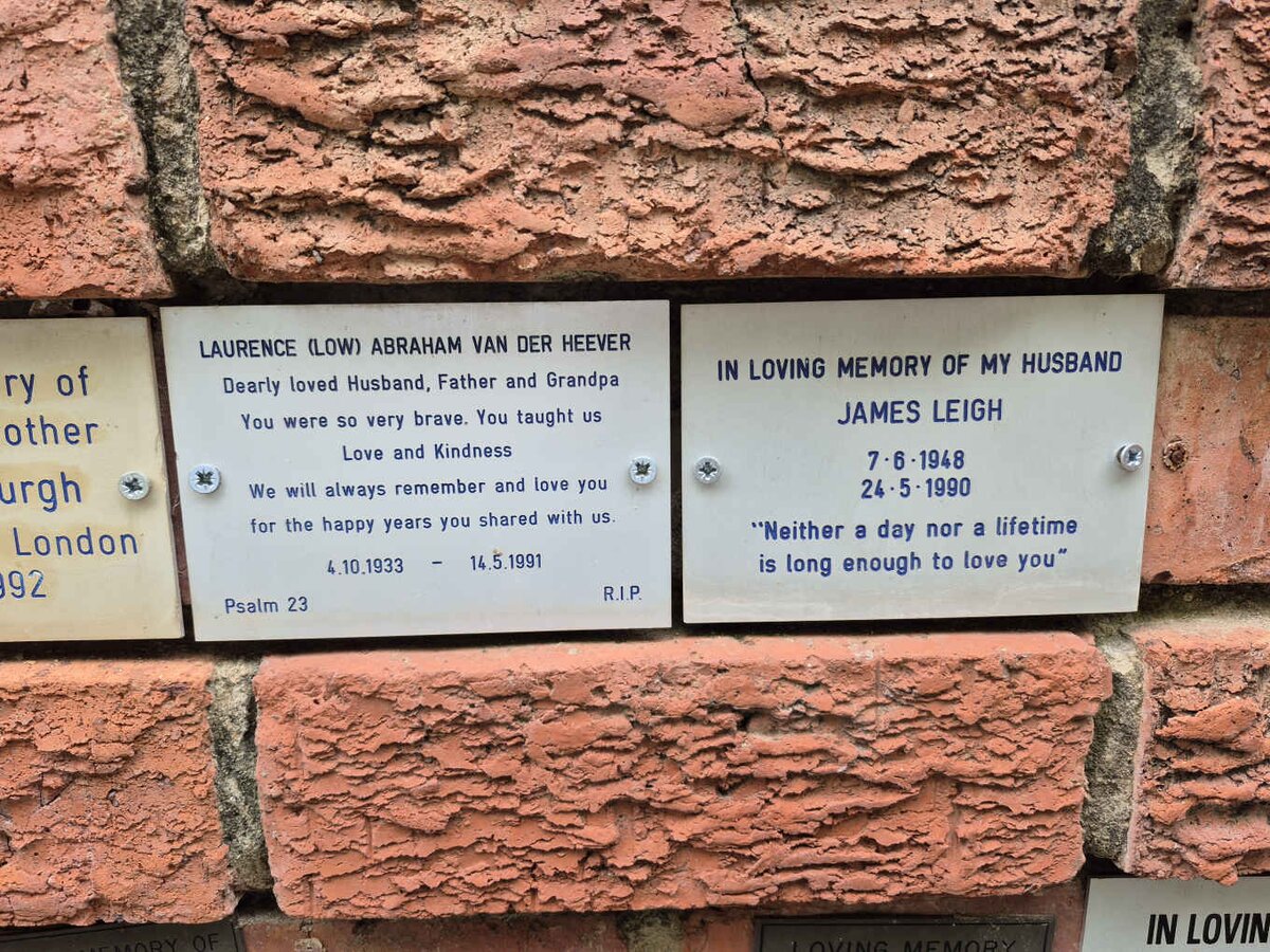 HEEVER Laurence Abraham, van der 1933-1991 :: LEIGH James 1948-1990