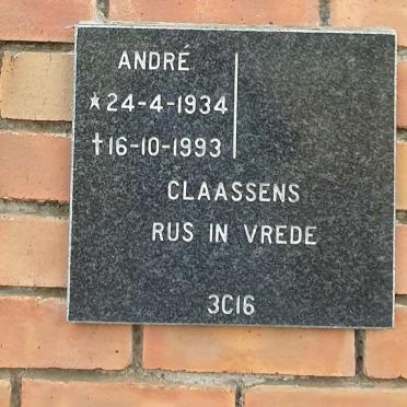 CLAASSENS Andre 1934-1993