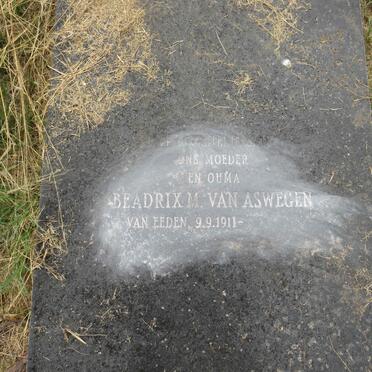 ASWEGEN Beadrix M., van nee VAN EEDEN 1911-