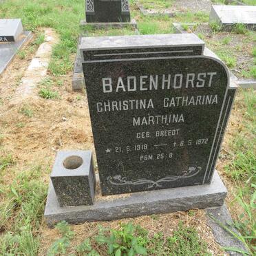 BADENHORST Christina Catharina Marthina nee BREEDT 1918-1972