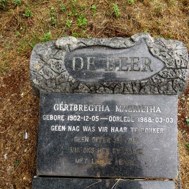 BEER Gertbregtha Magrietha, de 1902-1988