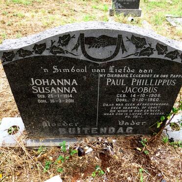 BUITENDAG Paul Phillippus Jacobus 1908-1960 & Johanna Susanna 1914-2011