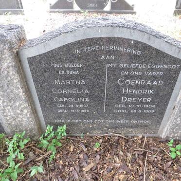 DREYER Coenraad Hendrik 1904-1969 & Martha Cornelia Carolina 1907-1999