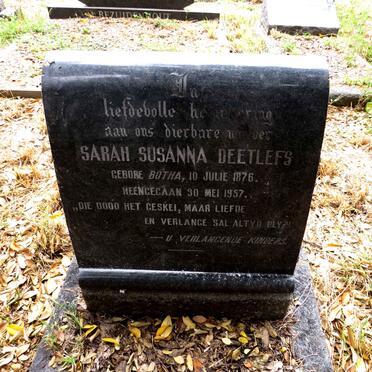 DEETLEFS Sarah Susanna nee BOTHA 1876-1957