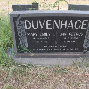 DUVENHAGE Jan Petrus 1911-1977 & Mary Emily I. 1917-1987