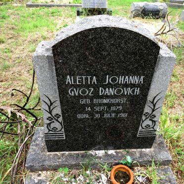 DANOVICH Aletta Johanna, GVOZ nee BRONKHORST 1879-1961