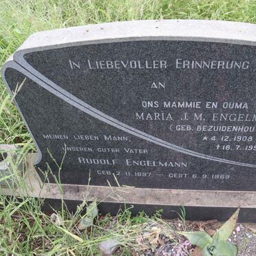 ENGELMANN Rudolf 1897-1969 & Maria J.M. nee BEZUIDENHOUT 1908-1992