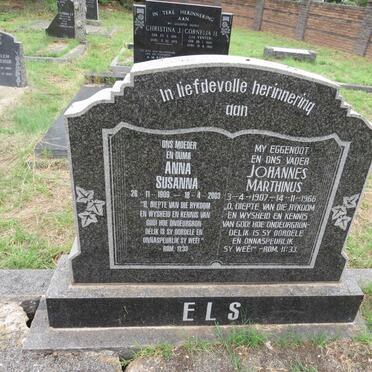 ELS Johannes Marthinus 1907-1966 & Anna Susanna 1909-2003
