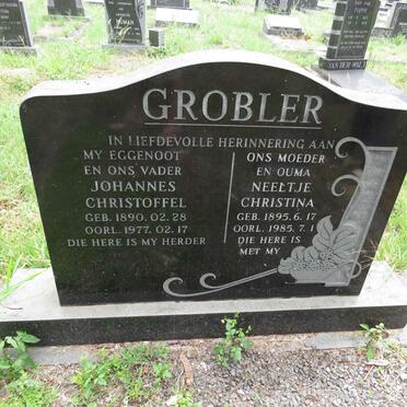GROBLER Johannes Christoffel 1890-1977 & Neeltje Christina 1895-1985