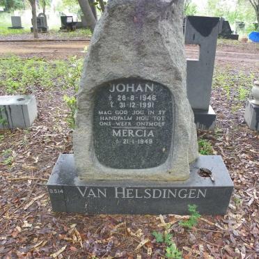 HELSDINGEN Johan, van 1946-1991 & Mercia 1949-