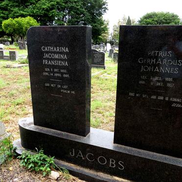 JACOBS Petrus Gerhardus Johannes 1886-1957 & Catharina Jacomina Fransiena 1893-1985