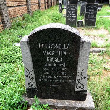 KRUGER Petronella Magrietha nee JACOBS 1885-1968