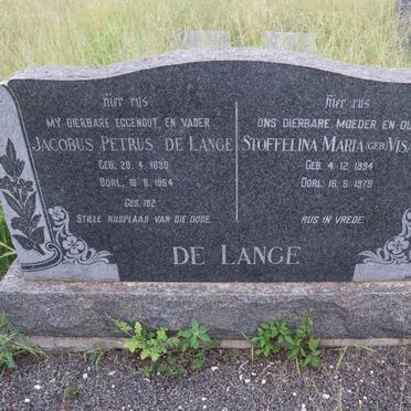 LANGE Jacobus Petrus, de 1890-1954 & Stoffelina Maria nee VISAGIE 1894-1979
