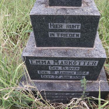 MARKOTTER Emma nee CLUVER 1884-1956