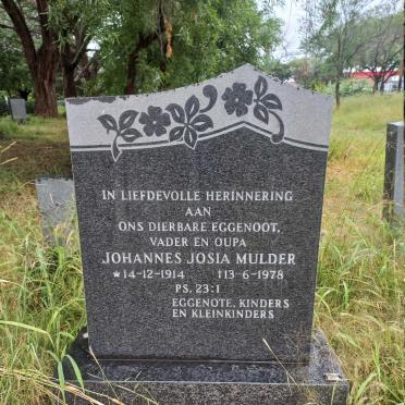 MULDER Johannes Josia 1914-1978