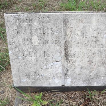 MERWE Gertie, van der 1900-1980