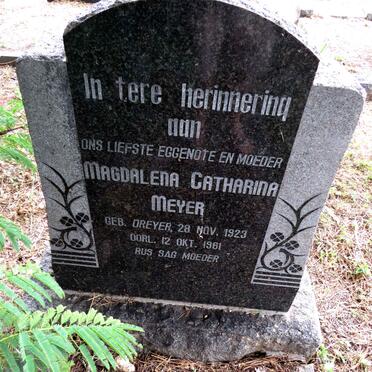 MEYER Magdalena Catharina nee DREYER 1923-1961
