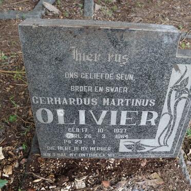OLIVIER Gerhardus Martinus 1937-1964