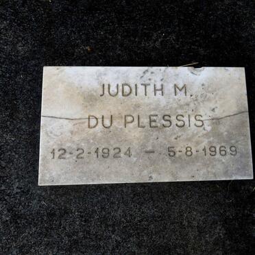 PLESSIS Judith M., du 1924-1969