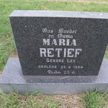 RETIEF Maria nee LEE -1964