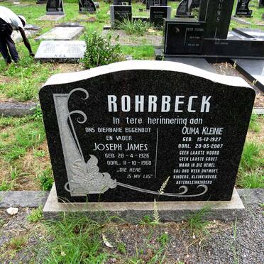ROHRBECK Joseph James 1926-1968 & Ouma Kleinie 1927-2007