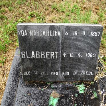 SLABBERT Yda Margaretha nee DE VILLIERS 1897-1969