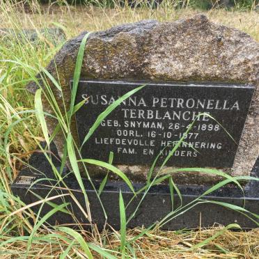 TERBLANCHE Susanna Petronella nee SNYMAN 1898-1977