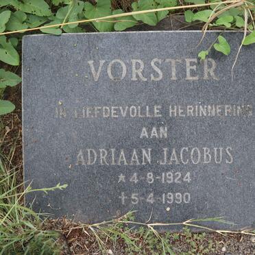 VORSTER Adriaan Jacobus 1924-1990