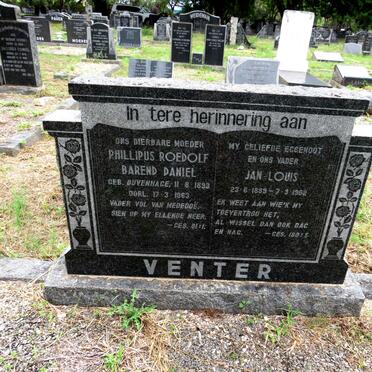 VENTER Jan Louis 1889-1962 & Phillipus Roedolf Barend Daniel DUVENHAGE 1893-1963