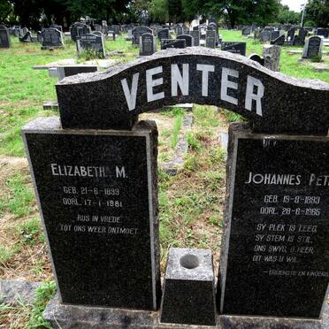 VENTER Johannes Petrus 1893-1965 & Elizabeth M. 1899-1981