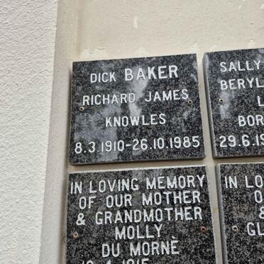 BAKER Richard James Knowles 1910-1985