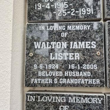 LISTER Walton James 1924-2005