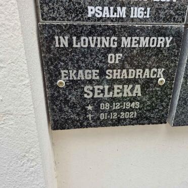 SELEKA Ekage Shadrack 1943-2021