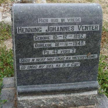 VENTER Henning Johannes 1892-1940